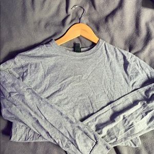 Grey long sleeve cropped tshirt